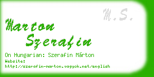 marton szerafin business card